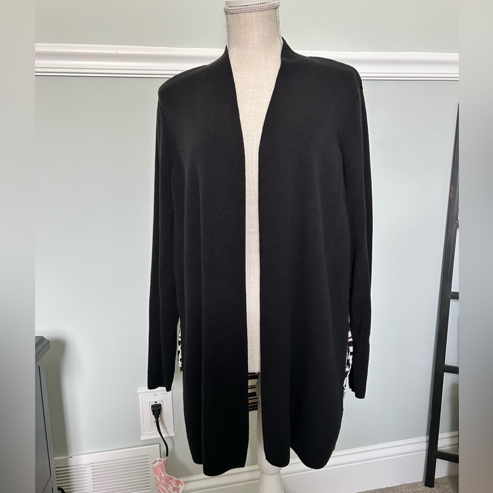 Chico’s Black Animal Print Cardigan